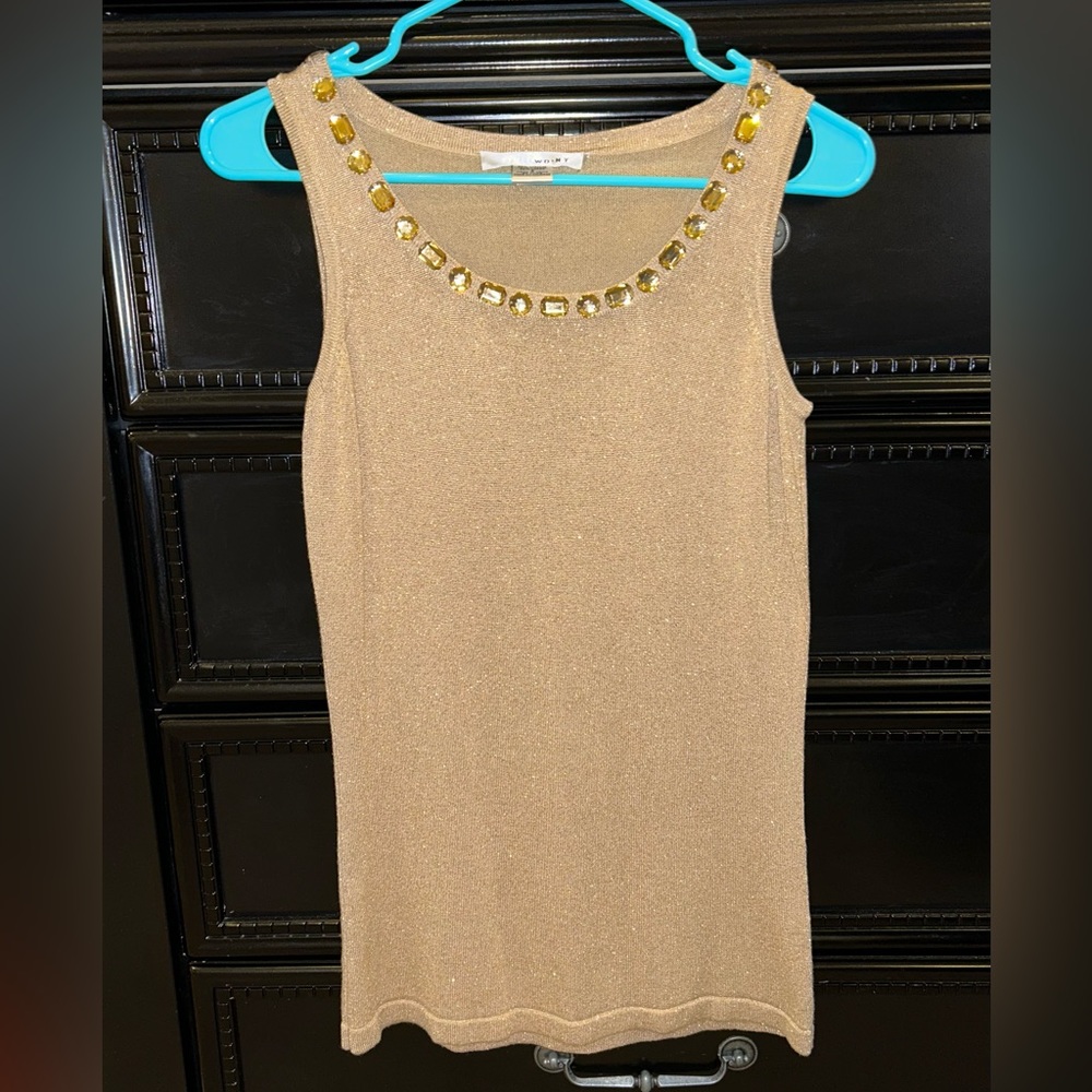 WD.NY Gold Metallic Sleeveless Sweater